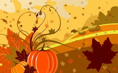 Happy fall! - red, fall, halloween, yellow, vector, pumpkin, leaf, orange, autumn