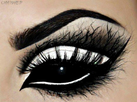 Zombie eye - black, lashes, zombie, fantasy, halloween, eye