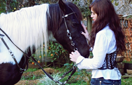 Loving Bond - horse, cowgirl, female, brunette, woman