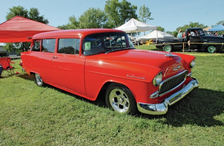 1955-Chevrolet-Handyman - red, wagon, classic, 1955