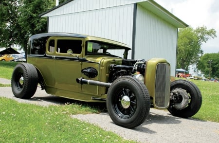 1931-Ford-Copue - classic, green, 1931, hotrod