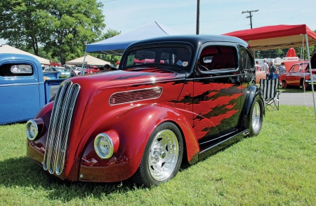 1948-Ford-Anglina - red, classic, hotrod, black