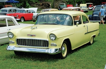 1955-Chevrolet-250 - bowtie, yellow, classic, gm