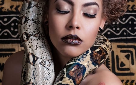 model - pose, model, makeup, snake