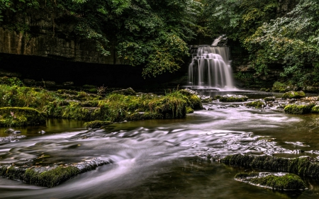 West Burton Falls, North Yorkshire, England - burton, nature, england, forest, waterfall