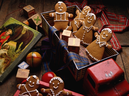 still life - toy, gingerbread, man, truck