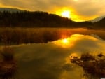 Sunset over Egelsee, Austria