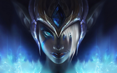 Morgana - woman, morgana, game, girl, blue, league of legends, fantasy