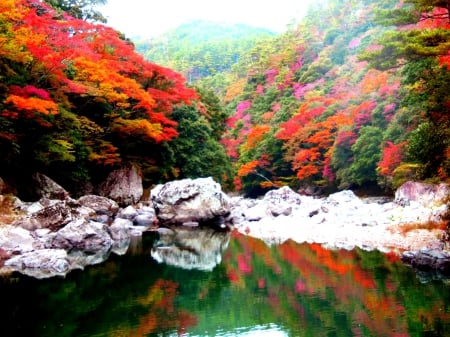 AUTUMN LAKE - nature, lake, autumn, reflection