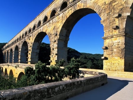 Brige Gard - France, Ancient, Bridge, rocks