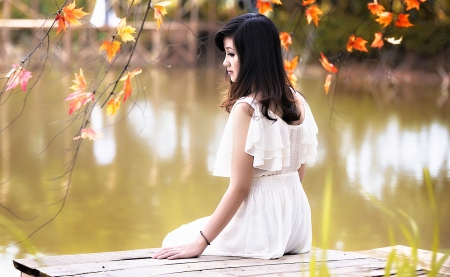 Asian Pretty - girl, pretty, asian, river