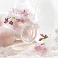 Jars of pink salt