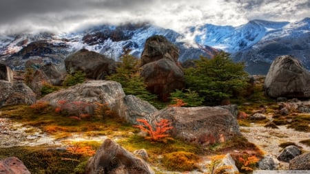 Amazing Mountain View in Autumn - nature, mountains, autumn, clouds