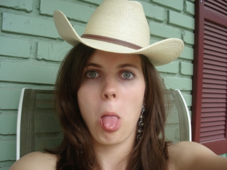 Being Silly - hat, silly, funny face, cowgirl