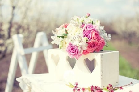 Soft Bouquet - bouquet, flowers, soft colors, wedding day