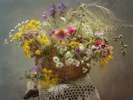 * Basket of wild flowers *