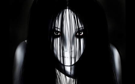 The Grudge Art - the grudge, black and white, girl, 3d and cg