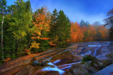 Autumn River - autumn, fall, trees, leaves, colors, rocks