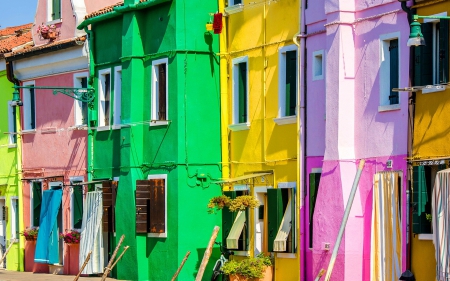 Brightly-Colored Houses - architecture, colorful, colors, houses