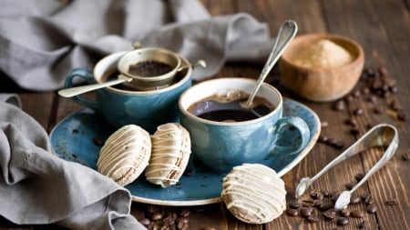 still life - spoon, cake, coffee, cup