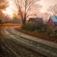 Village Road in Autumn