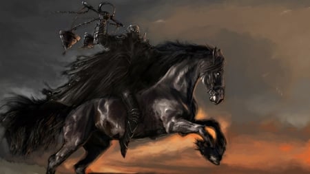 Famine Horsemen Of Apocalypse - fantasy, black horse, Pestilence, Horsemen Of Apocalypse