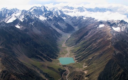 Splendor - lake, mountains, nature, clouds