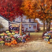 Fall flowers market