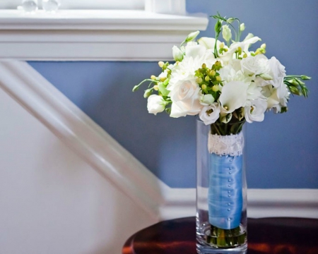 Bouquet - flowers, bouquet, white, petals