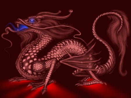 Voodoo Dragon - dragon, fantasy, voodoo, red