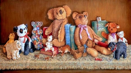 ..Teddy Bear Collections.. - attractions in dreams, bears, draw and paint, lovely, creative pre-made, love four season, teddy bears, pretty, collections, weird things people wear, beautiful, paintings