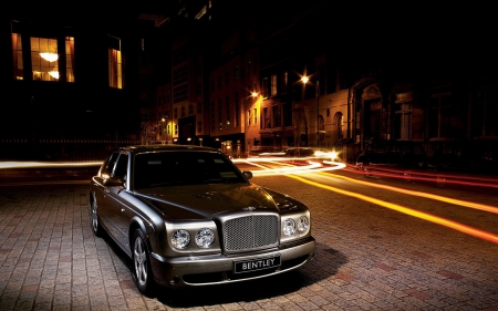 bentley - street, house, bentley, night