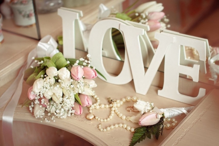 Love - flowers, love, pearls, soft