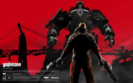 wolfenstein the new order - order, wolfenstein, red, new