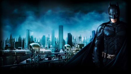 gotham - batman, city, gotham, blue