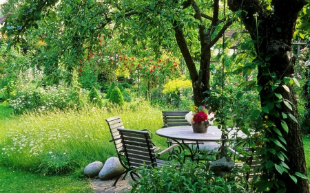 Beautiful Day - nature, table, chair, outdoor