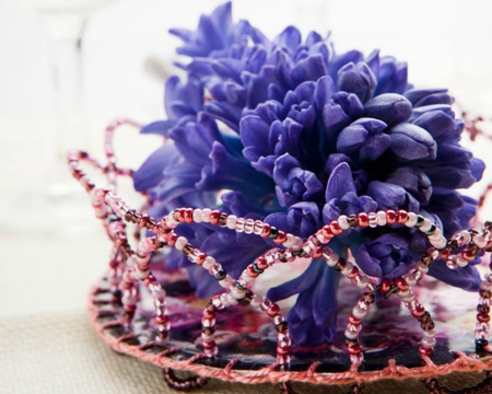 Hyacinth Flowers - wired, flowers, beads, hyacinth