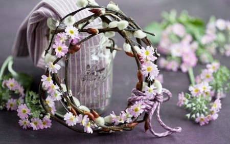 Flower Wreaths - flowers, primroses, wreaths, petals