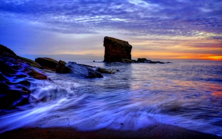 SUNSET HORIZON - horizon, sea, sunset, beach