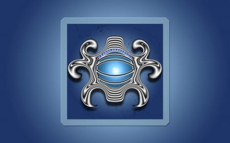 Symbol - symbol, silver, badge, blue