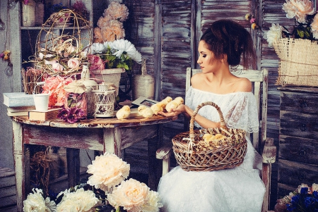 â™¥ - basket, lady, beauty, model