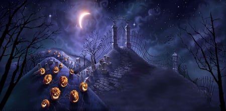 Pumpkins In  A Graveyard