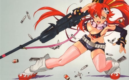 Yoko from Gurren Lagga - girl, bullets, redhead, gun