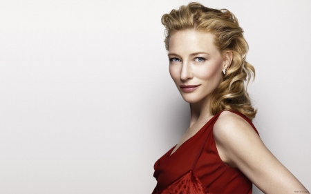 Cate Blanchett - white, red, actress, cate blanchett, blonde, girl, woman