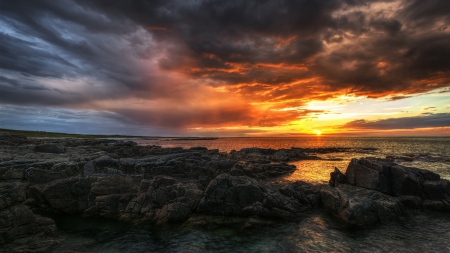 Sunset on Donegal Country, Ireland Beach - ireland, sunsets, nature, beaches