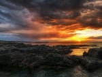 Sunset on Donegal Country, Ireland Beach