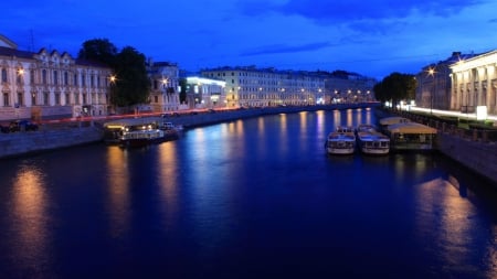 Evening in Saint Petersburg, Russia - cityscapes, russia, blue, architecture, buildings