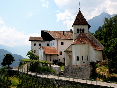 European Church - architecture, mountain, church, churches