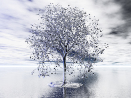 Silver tree - tree, 3d