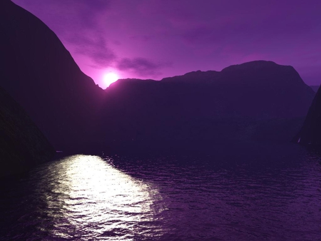 Purple sky - sky, 3d